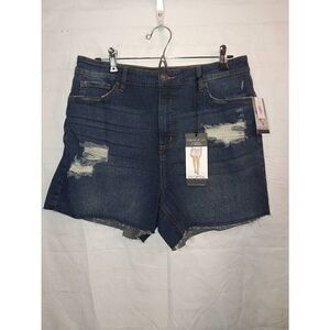 Sofia By Sofia Vergara Bianca Curvy Women's Size 12 Distressed Denim Jean Shorts